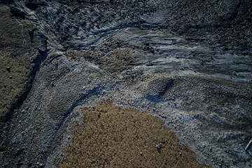 patterns in nature salt formations in road salt piles