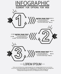 Infographic of three simple style options in black and white ninth edition