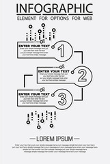 Fototapeta premium Infographic of three simple style options in black and white second edition