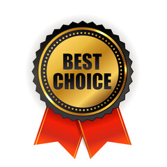 Best choice golden quality label sign. Vector illustration