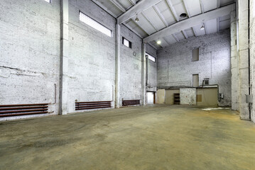Huge empty industrial hanger for storage or factory