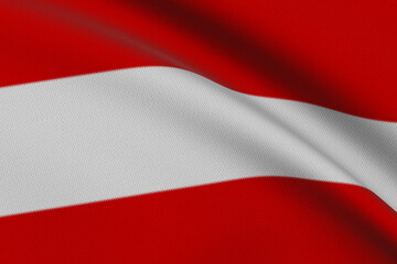 close-up of the Austria flag waving in the wind 