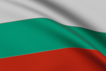 close-up of the Bulgaria flag waving in the wind 