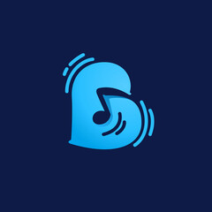 Letter B logo with musical note.