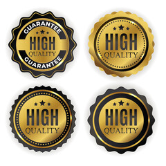 High quality golden label sign. Vector illustration