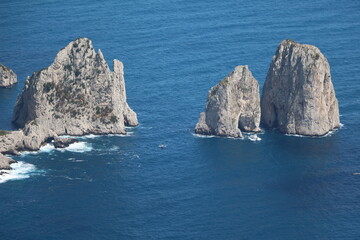 Fototapeta na wymiar Landmarks of Capri the Faraglioni, Italy