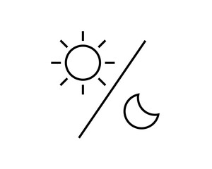 Sun and moon black flat icon. Sign sun and moon. Vector logo for web design, Vector illustration eps10. Isolated on white background