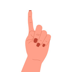 Counting 1 fingers on a hand, isolated on white background, vector illustration