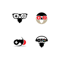 simple and cool free game stick icon vector logo