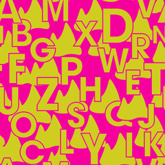 letters and mountain background alphabet abc pink yellow decorative colorful modern interesting