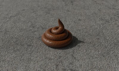 Fototapeta na wymiar Shit on asphalt. Brown excrement. Turd swirl.