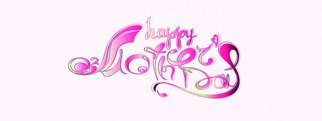 Template of soft pink. Postcard with the inscription "Happy Mother's Day".  Vector illustration. Lettering. Use for messages, congratulations, thanks, etc.