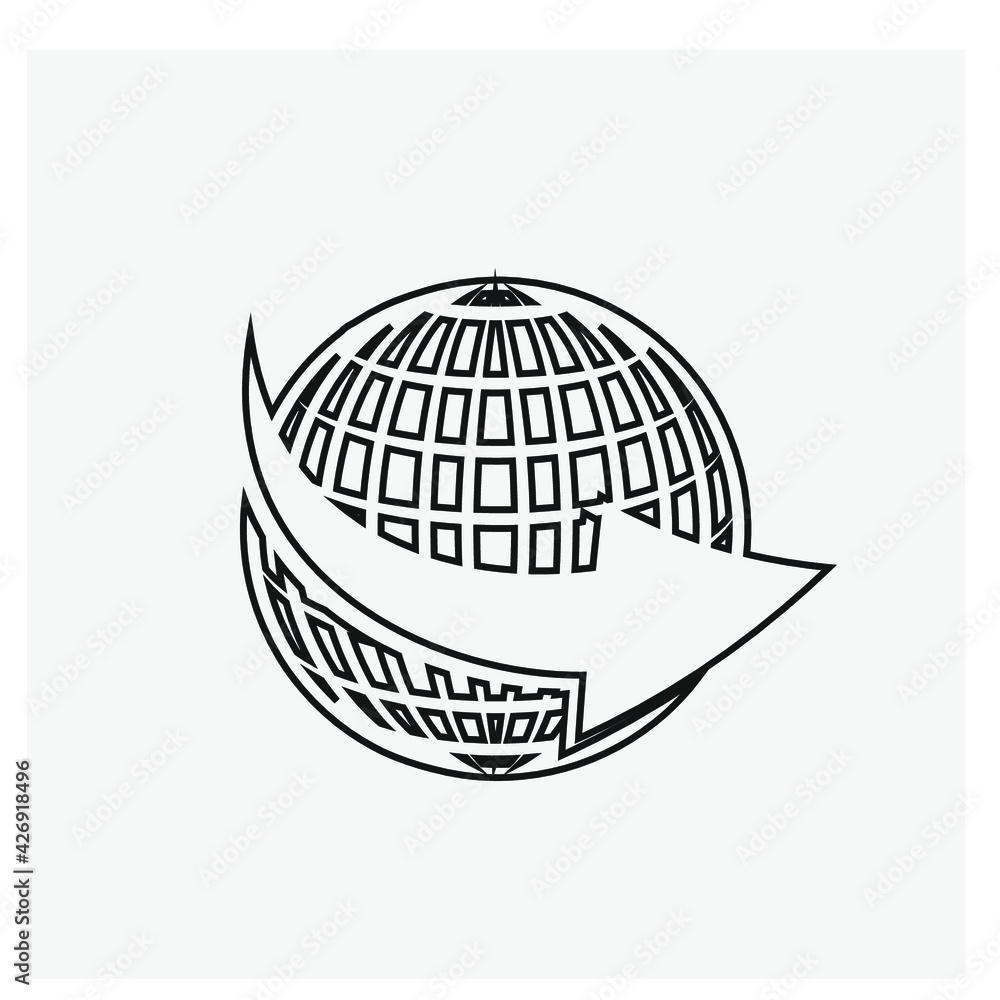 Poster global vector icon. editable stroke. linear style sign for use on web design and mobile apps, logo. 