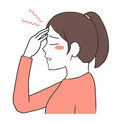 風邪　頭痛　横向き　女性