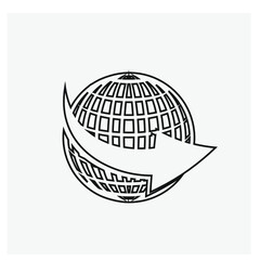 Global vector icon.  Editable stroke. Linear style sign for use on web design and mobile apps, logo. Symbol illustration. Pixel vector graphics - Vector