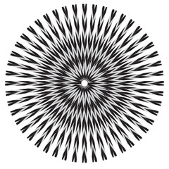 Abstract striped black and white Spiral design element
