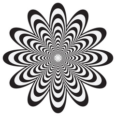 Abstract striped black and white Spiral design element