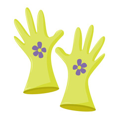 Green gloves illustration isolated on white background