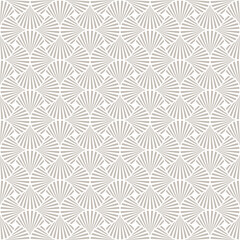 Elegant Retro Art Deco Style Pattern With Curvy Fan Shaped Motifs In A Neutral Dusty Gray Color. 