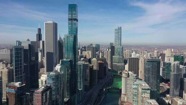 Downtown Chicago - Aerial View of the Cityscape