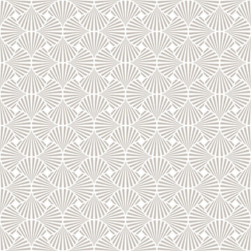 Elegant Retro Art Deco Style Pattern With Curvy Fan Shaped Motifs In A Neutral Dusty Gray Color. 