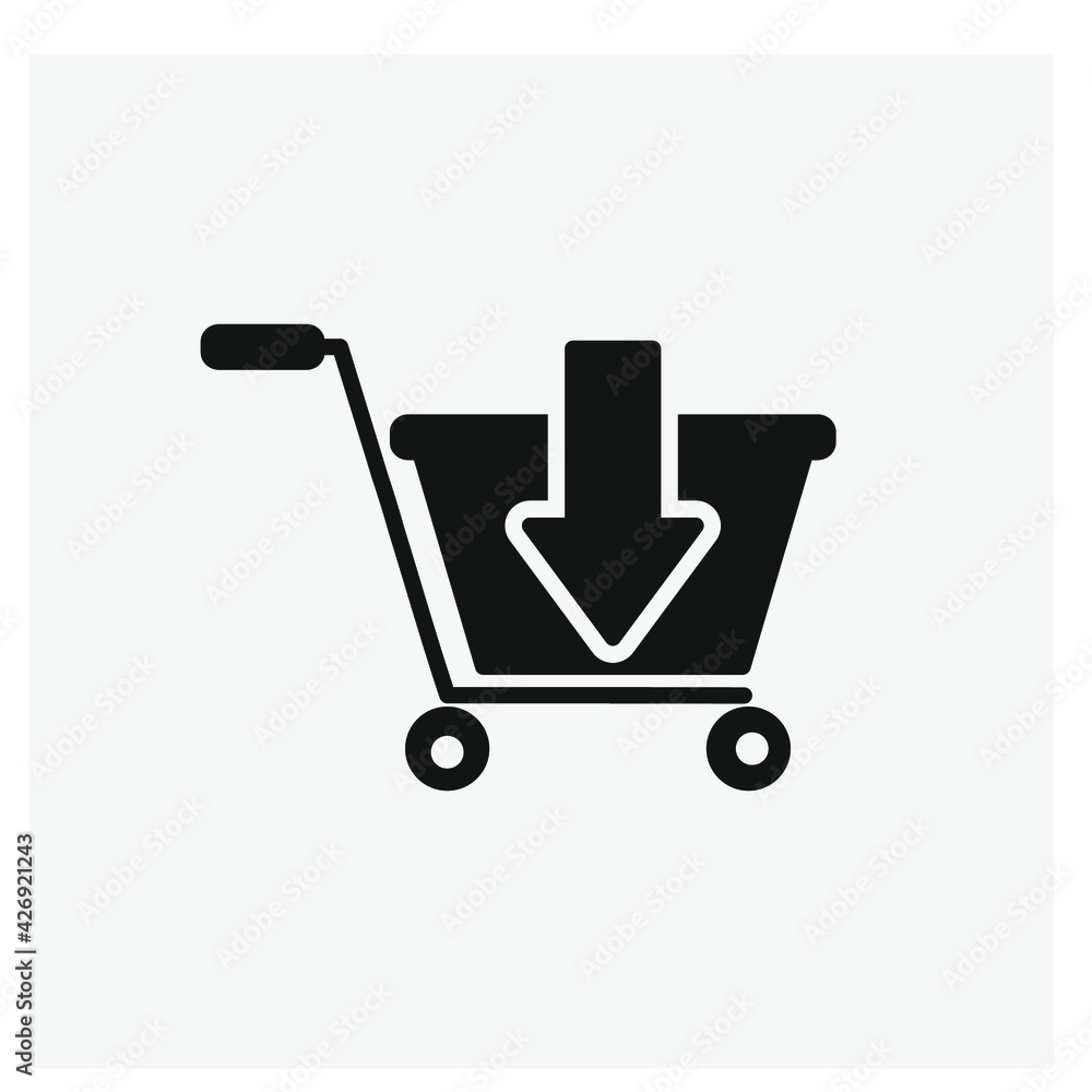 Poster shopping cart vector icon. editable stroke. linear style sign for use on web design and mobile apps,