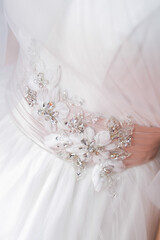 bride in white wedding dress. bride on the wedding day. beautiful bridesmaid dress. Wedding Dress