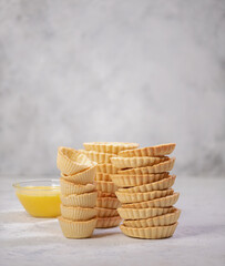 Fototapeta premium Stacked traditional french tart with lemons