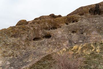 Rocky Mountains. caves in the rocky mountains. nature of central asia.