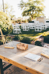 Wedding table at outdoor wedding venue