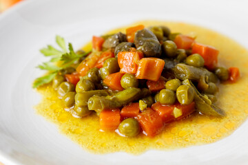 Healthy fresh vegetable stew with carrots