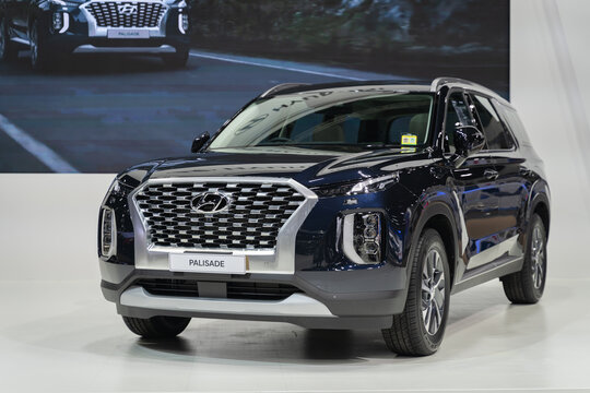 Hyundai Palisade Exclusive SUV with beautiful exhibition design boot show on display in 42th Bangkok International Motor Show 2021
