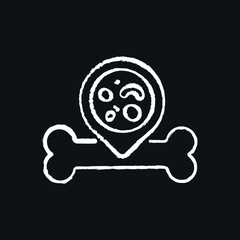 Bone marrow donor chalk icon. Surgical medicine. Thin line customizable illustration. Contour symbol. Vector isolated outline drawing.