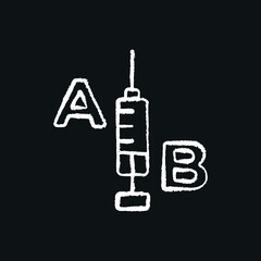 Blood donor chalk icon. Surgical medicine. Thin line customizable illustration. Contour symbol. Vector isolated outline drawing.