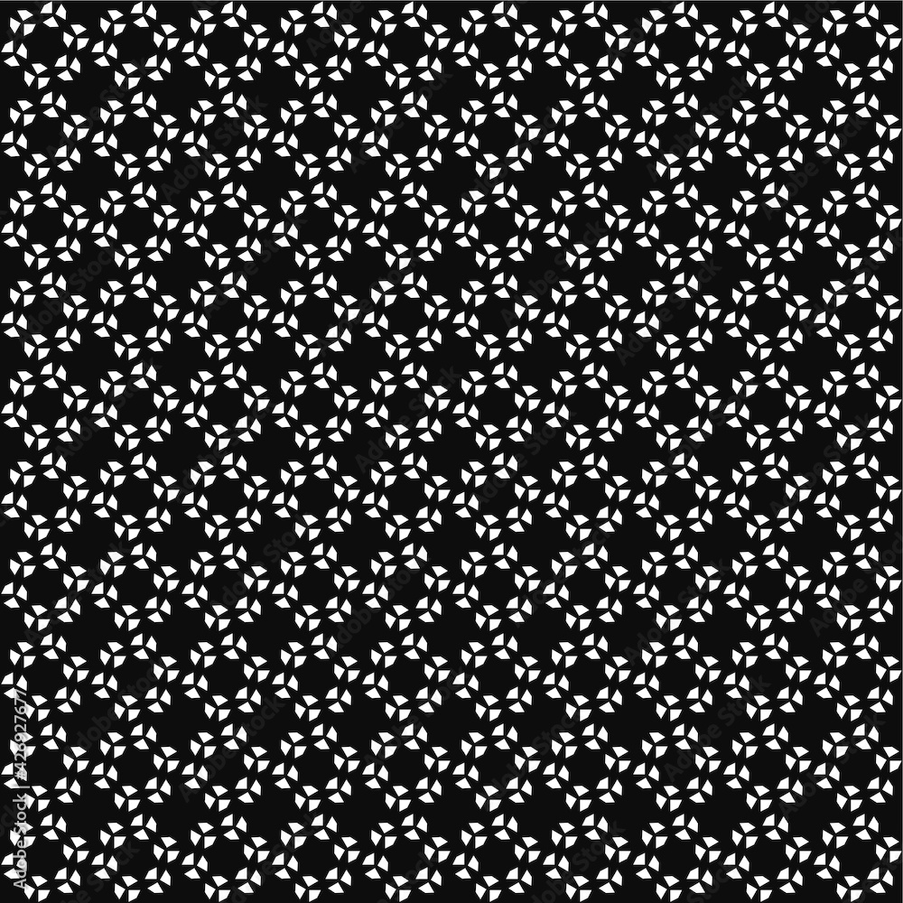 Poster abstract of polygon pattern. design granule of seamless white on black background. design print for 