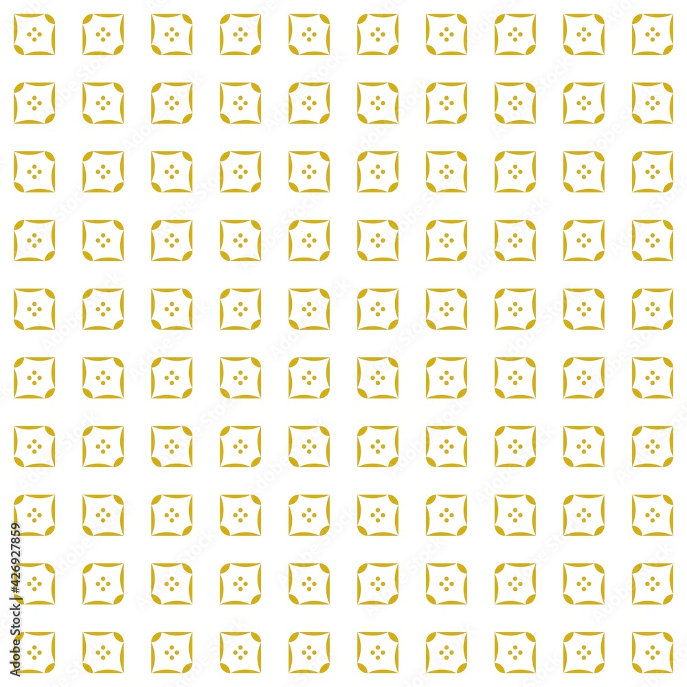 Poster abstract of square icon pattern. design grid of seamless gold on white background. design print for 
