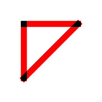 Triangle joined with geometric nodes, abstract constructivist composition featuring connected points, straight lines, symmetry and modern vector design

