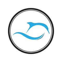Fototapeta na wymiar Dolphin Logo Template Vector. Dolphin jumping logo design concept.