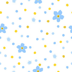 A seamless background of circles and flowers. Vector illustration