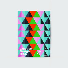 Modern abstract geometric design layout. Company identity brochure template. EPS10. Business presentation vector. A4 vertical orientation front page mock up. 