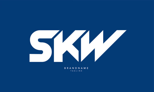 Alphabet letters Initials Monogram logo SKW, SK, KW