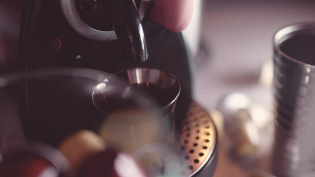 close up of a glass coffee espresso