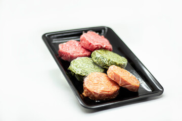 hamburguesas vegetales y de pollo