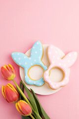 Easter bunny snacks in blue and pink