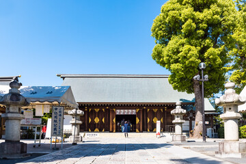 (東京都ｰ風景)青空と松陰神社御社殿２