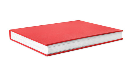Book with red cover on white background