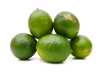 Fresh ripe lime isolated on white background 