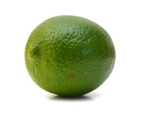 Fresh ripe lime isolated on white background 