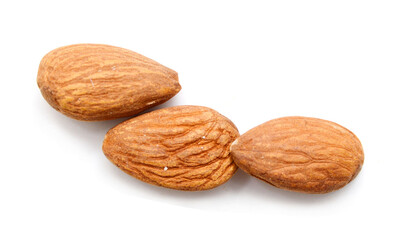 Almonds isolated on white background
