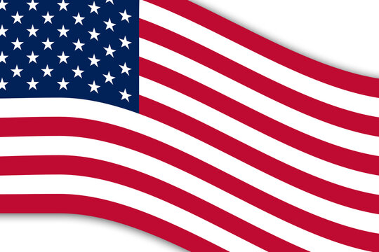 single curve down american flag banner waving border background illustration